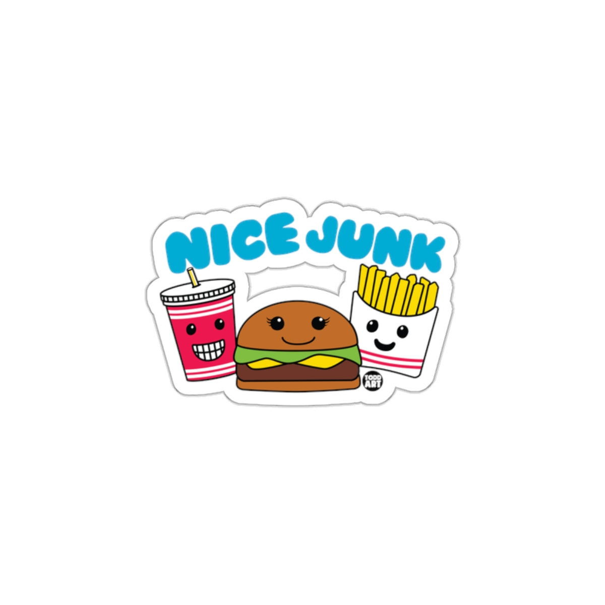 Nice Junk Funny Food Sticker with Cute Characters