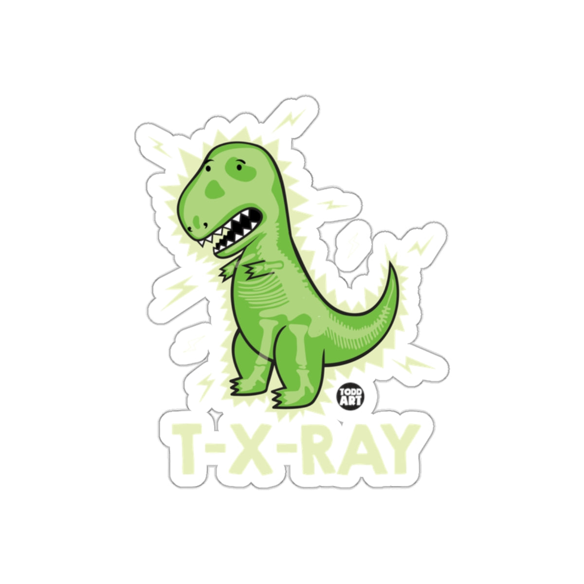T-X-RAY Doodle Dinosaur Illustration Sticker