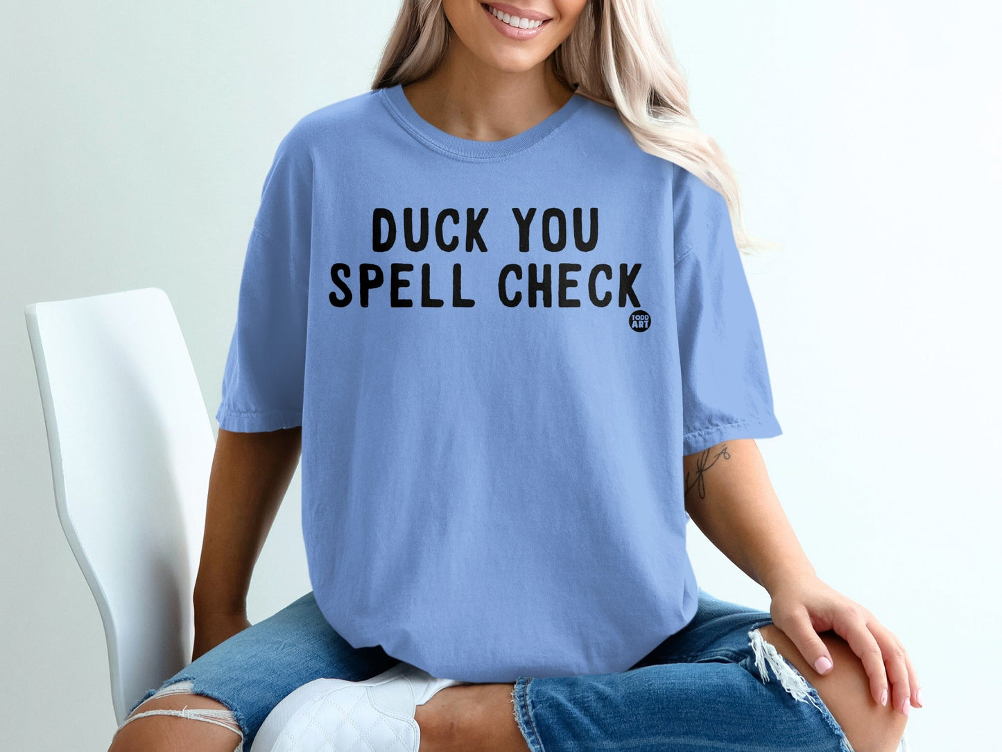 Duck You Spell Check Fun Casual Graphic Tee
