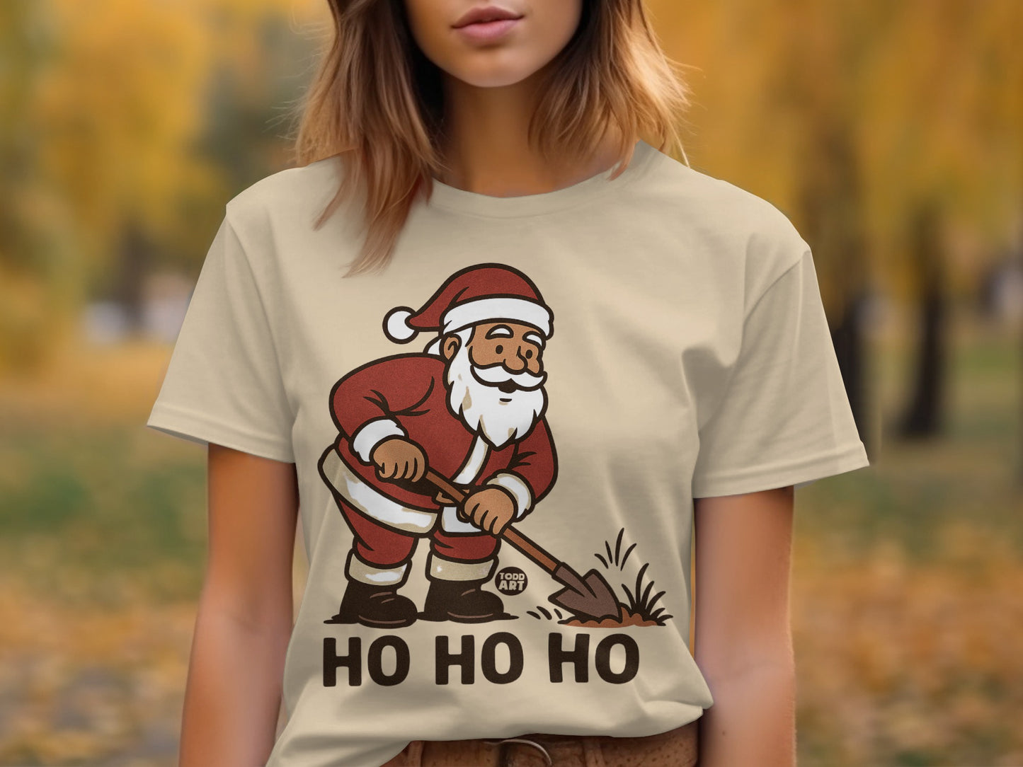 Santa Digging Ho Ho Ho T-Shirt