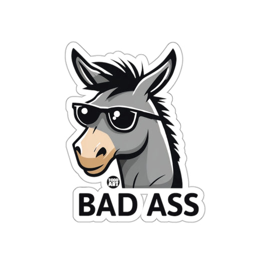 Cool Bad Ass Donkey with Sunglasses Sticker Design