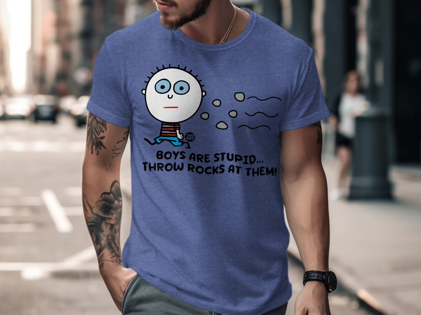 Boys Are Stupid Throw Rocks At Them graphic shirt
