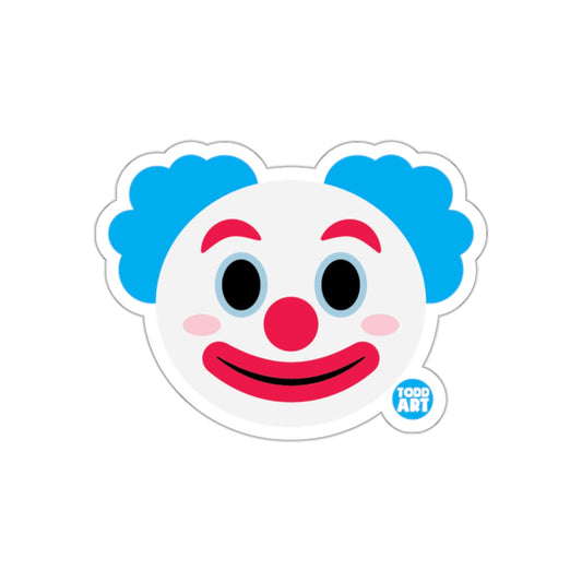 Colorful Smiling Clown Face Sticker Todd Art Design