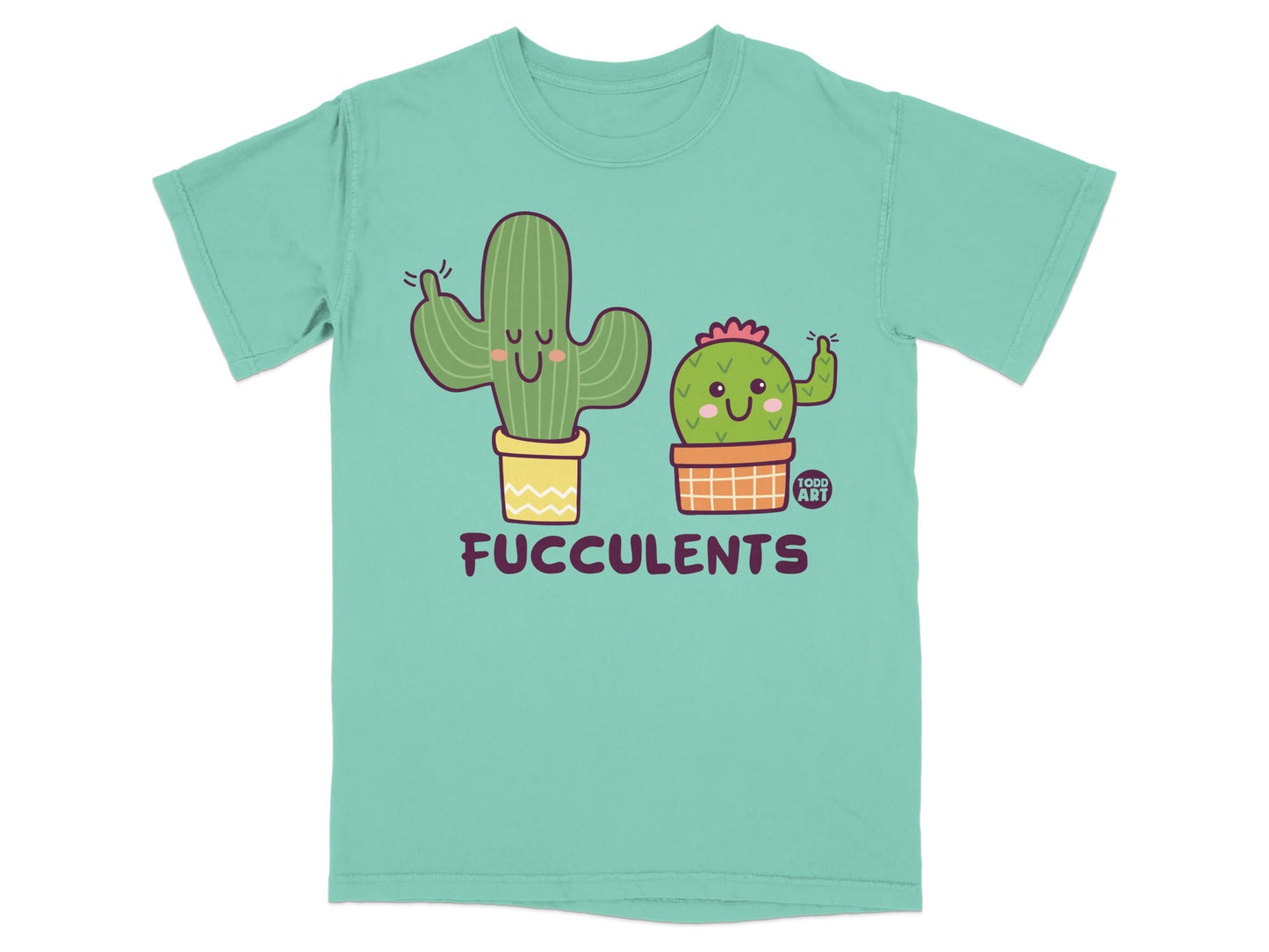 Cute Cactus Fucculents Themed Graphic T-Shirt