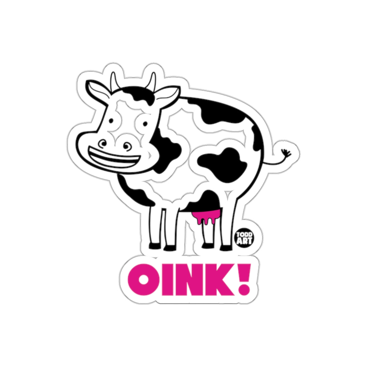 Cute Funny Cow OINK Sticker for Decoration