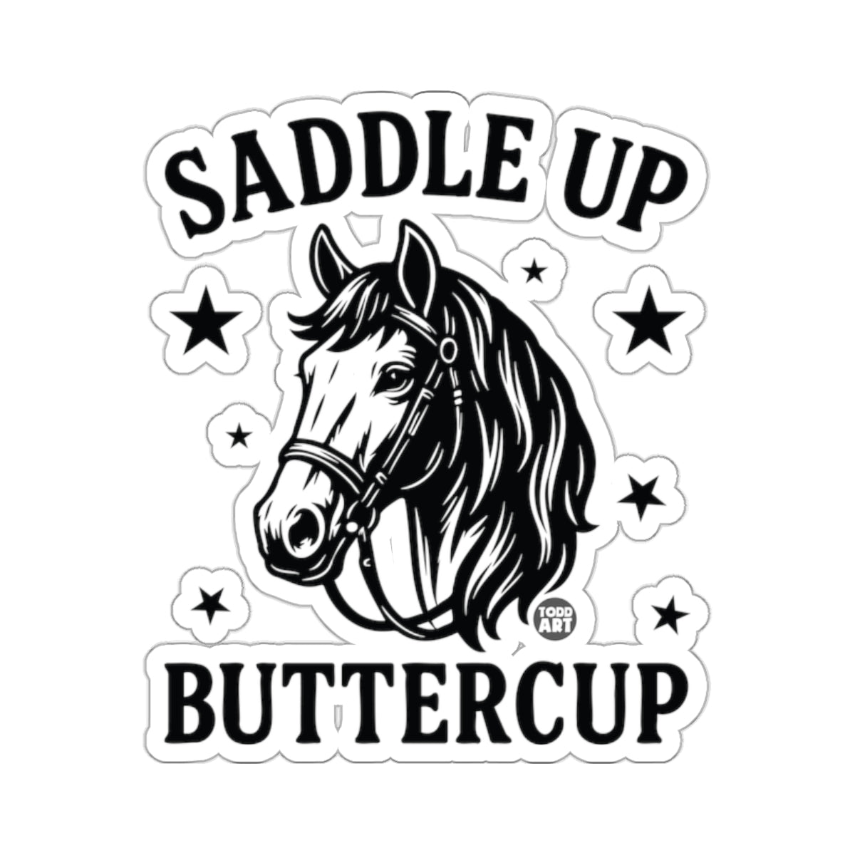Saddle Up Buttercup Horse Head Stars 