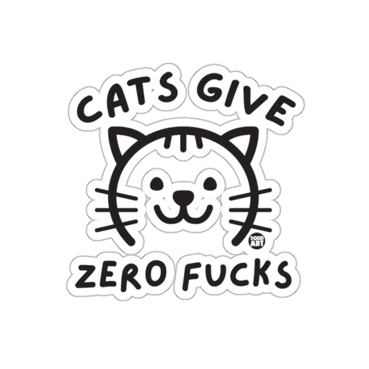 Cats Give Zero Fucks Todd Art Cool Funny Sarcastic Stickers