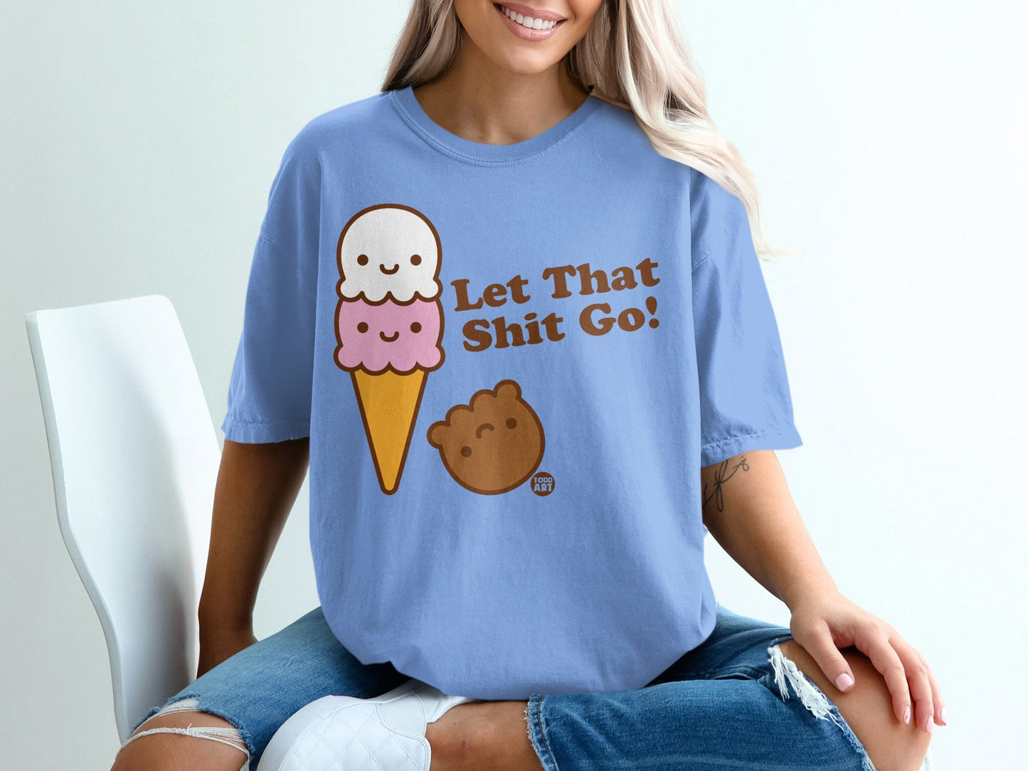 Let That Shit Go Ice Cream Design Shirt