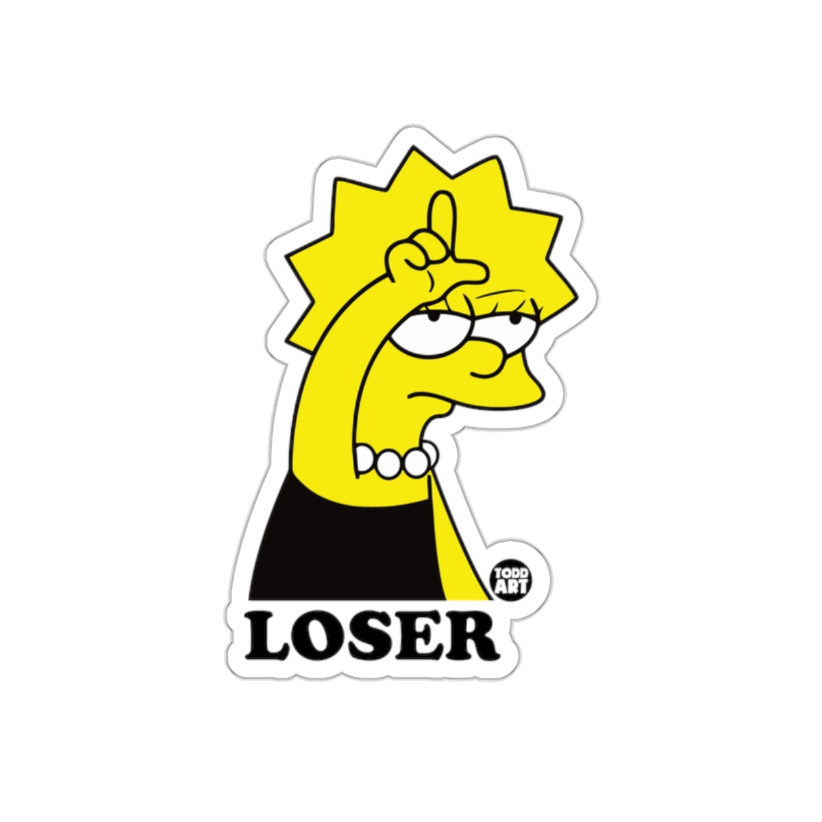 Lisa Simpsons Todd Art Loser Hand on Forehead Stickers