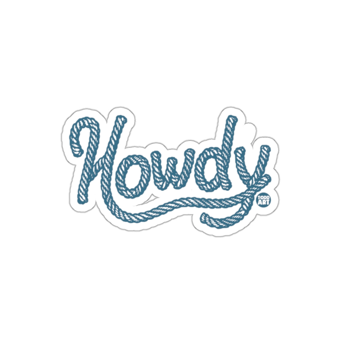 Howdy Rope Art Sticker for Western or Country Fans
