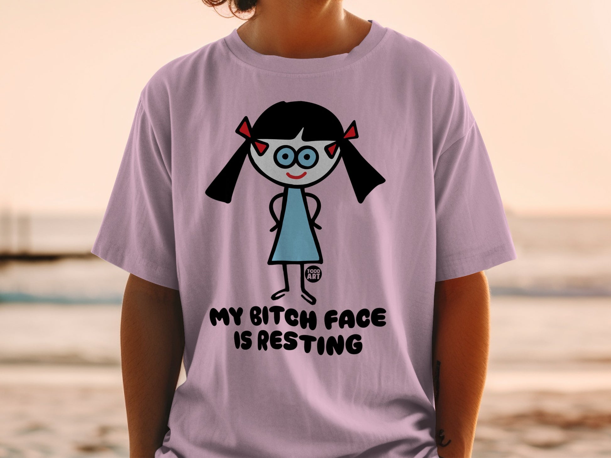 Funny Cartoon Girl My Bitch Face Is Resting Shirt