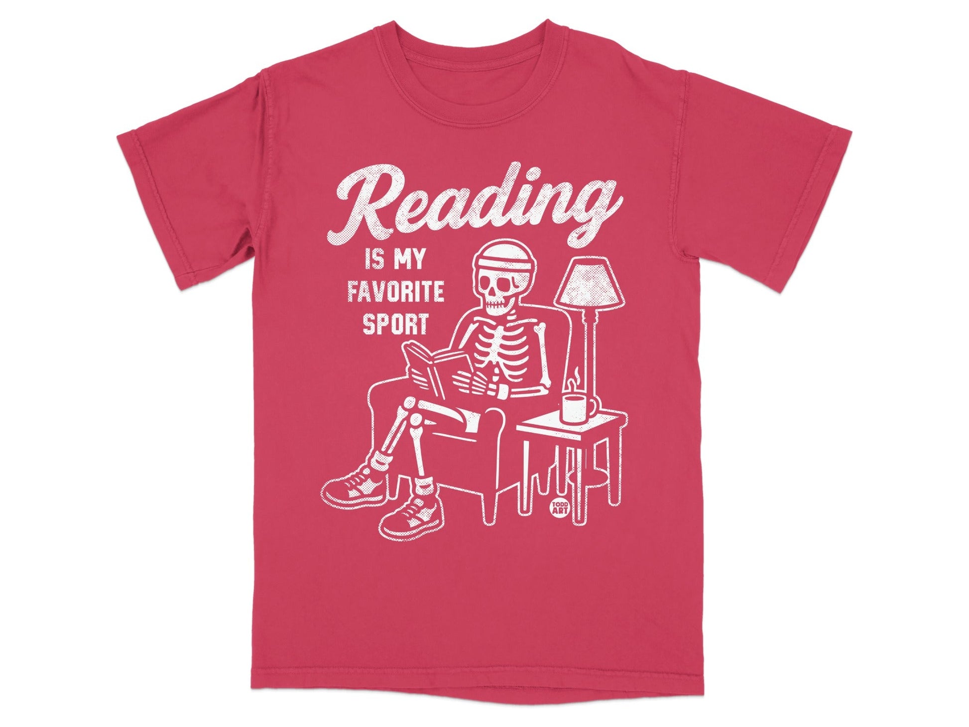 Reading Is My Favorite Sport Skeleton Tee Shirt