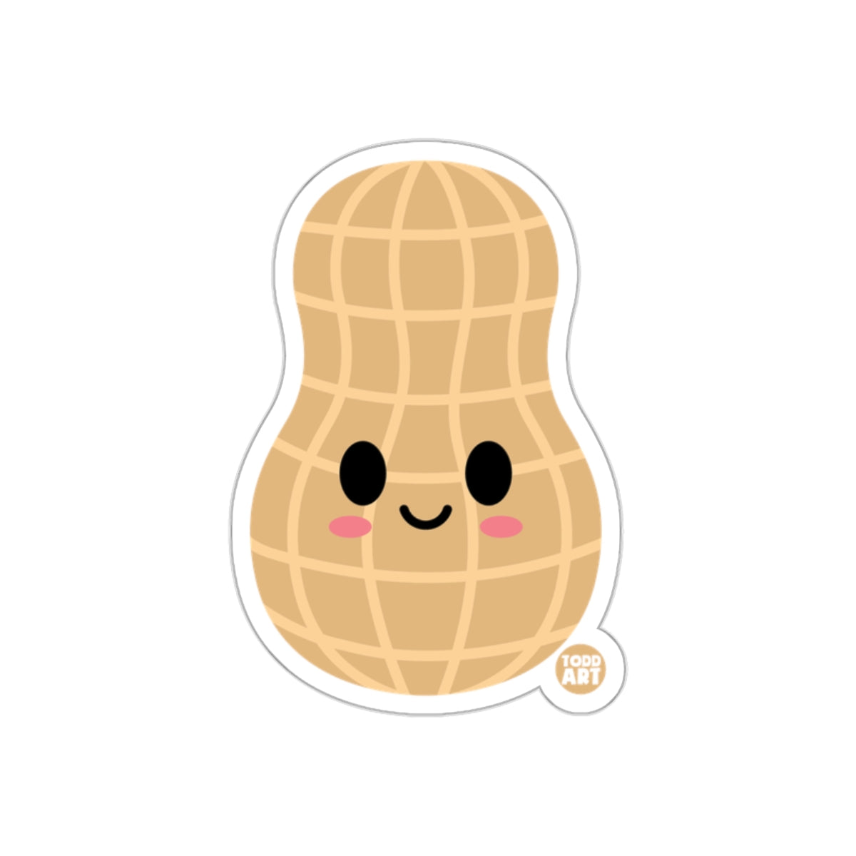 Cute Kawaii Happy Peanut Cartoon Character Sticker
