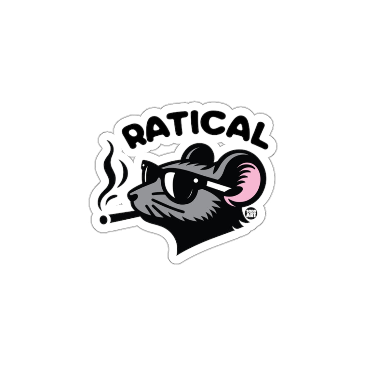 Ratical Cool Mouse with Sunglasses Sticker Design