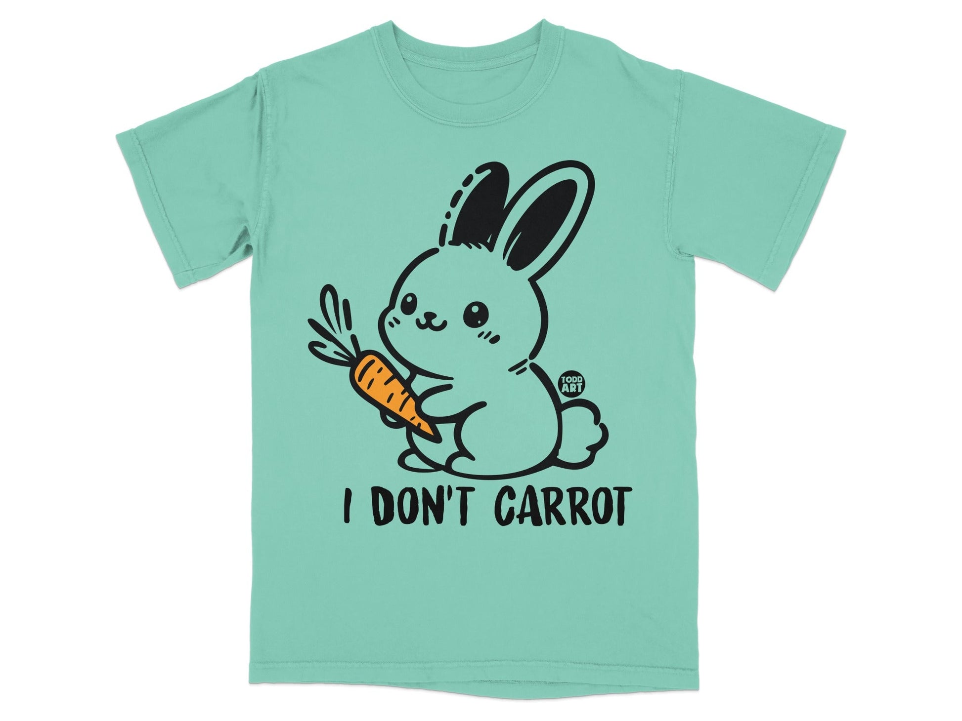 Cute Bunny Holding Carrot I Don't Carrot T-Shirt