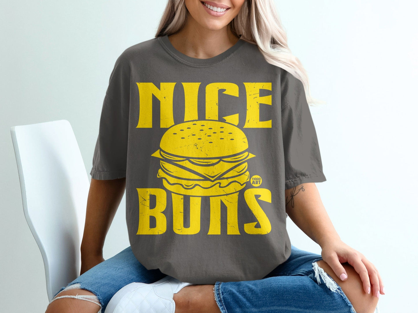 Nice Buns Burger Graphic Design T-Shirt
