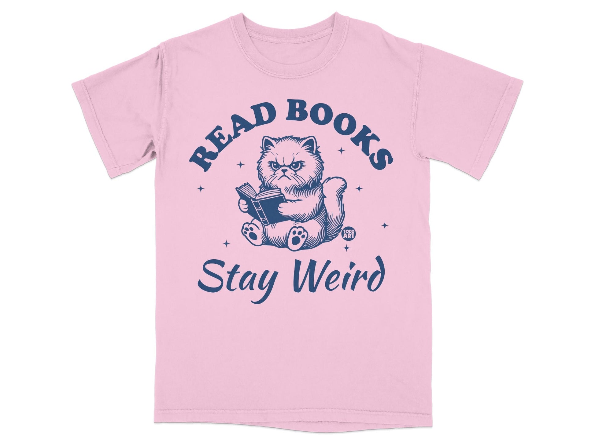 Read Books Stay Weird Cat Reading Graphic Tee