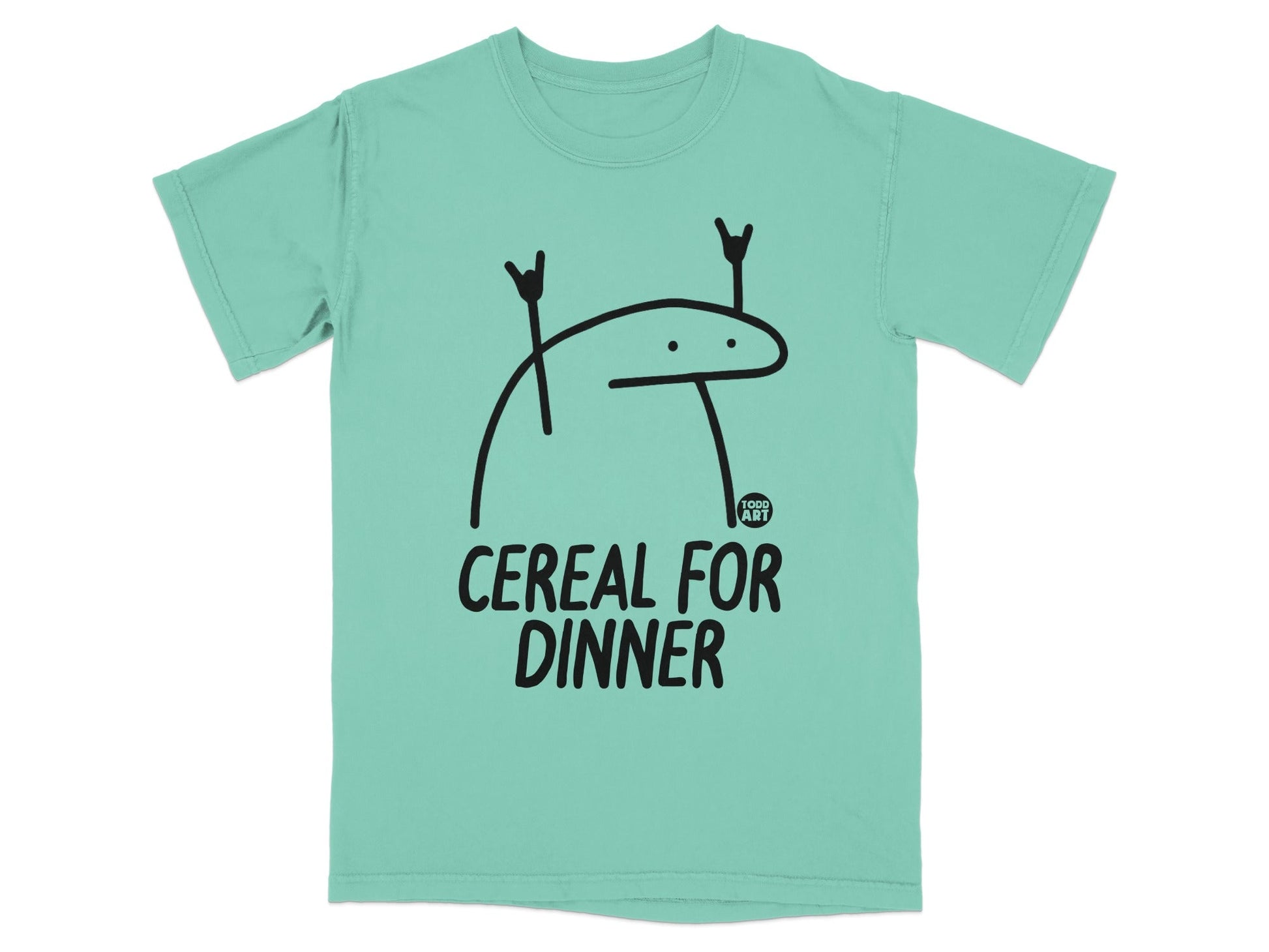 Cereal For Dinner Graphic Tee for Casual Wear