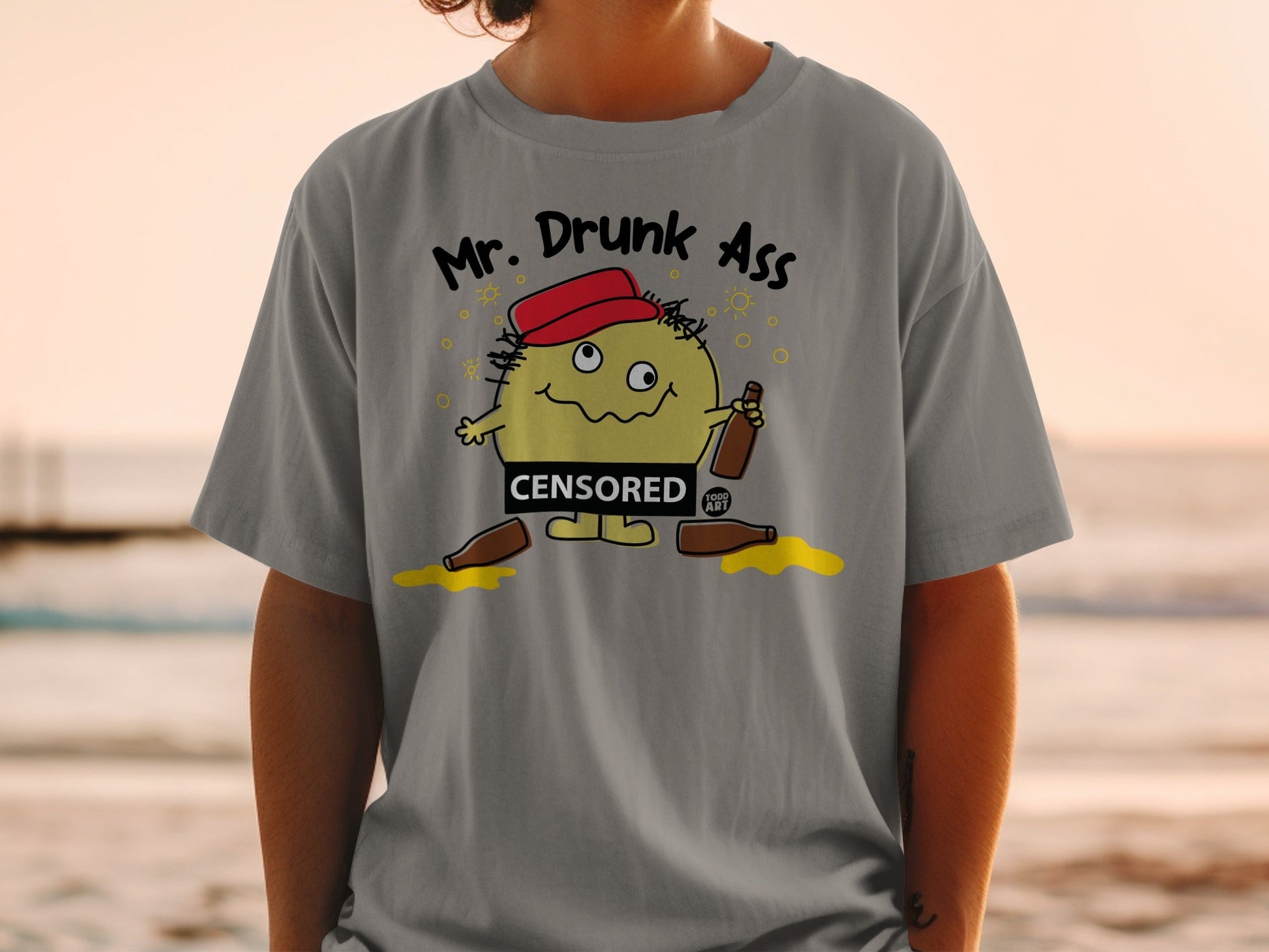 Mr. Drunk Ass Funny Graphic T-Shirt Novelty Tee