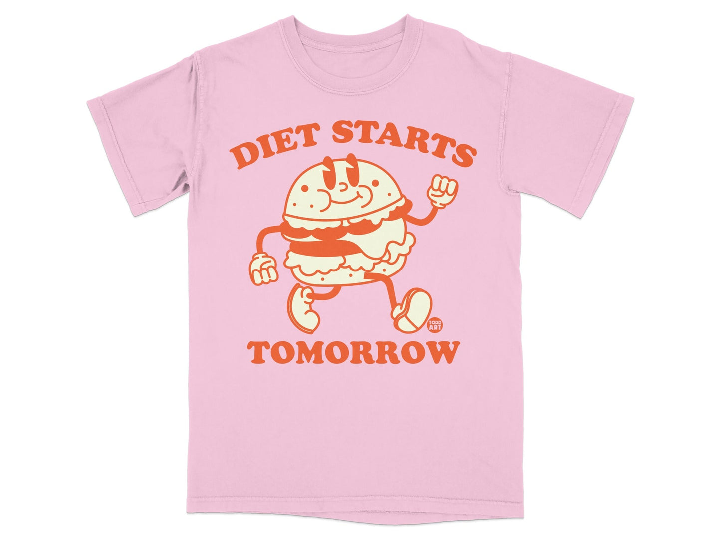 Diet Starts Tomorrow Cartoon Hamburger Design Shirt