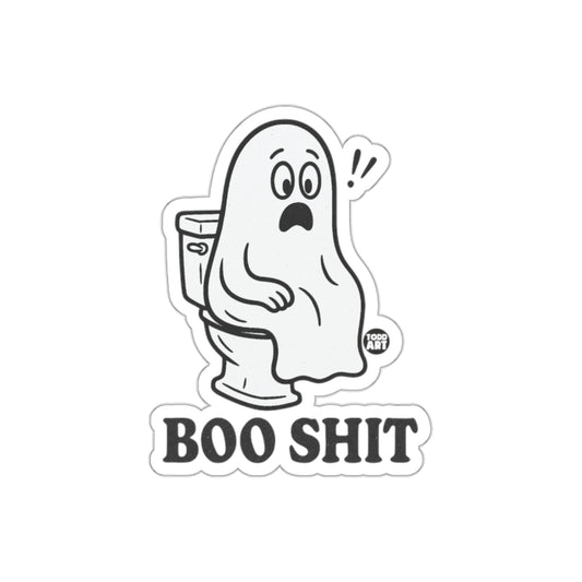 Hilarious Ghost on Toilet with Boo Shit Text Stickers