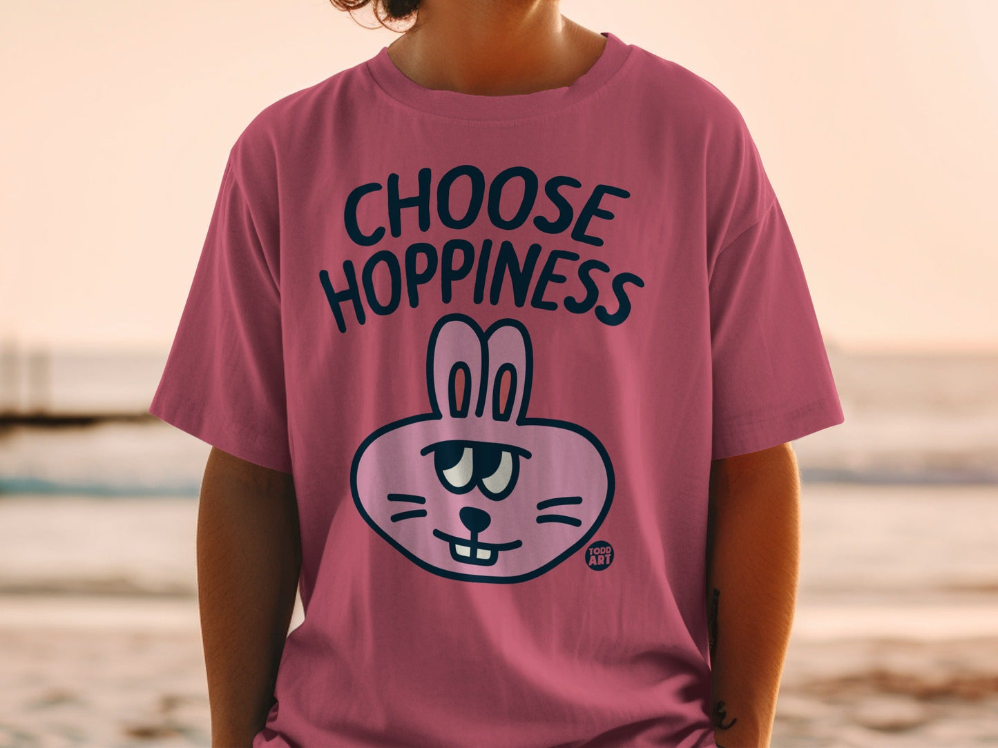 Choose Hoppiness Bunny Graphic T-Shirt