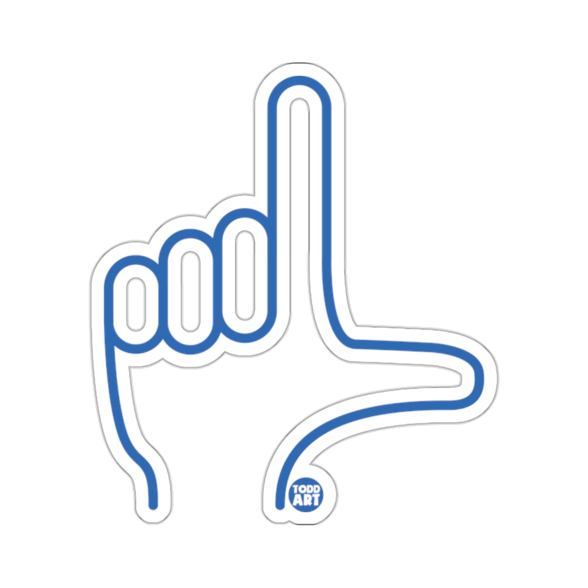Blue Hand L Sign Todd Art Graphic Design 
