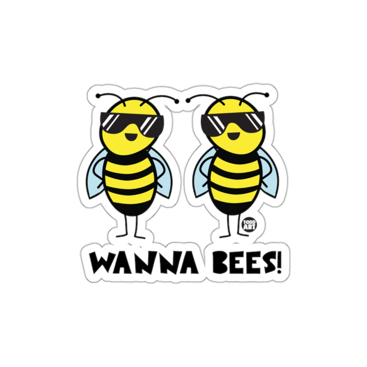 Funny Bees with Sunglasses Design Sticker