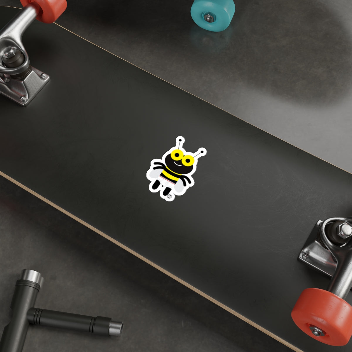 Bee Design Sticker on Skateboard Deck product