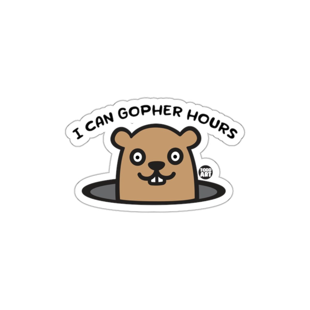 Cute Gopher Illustration with Fun Text Sticker