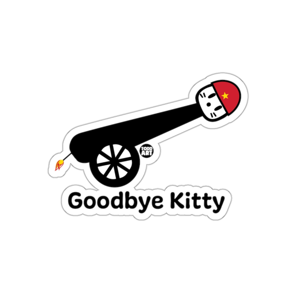 Goodbye Kitty Funny Sticker Vintage Style Decal