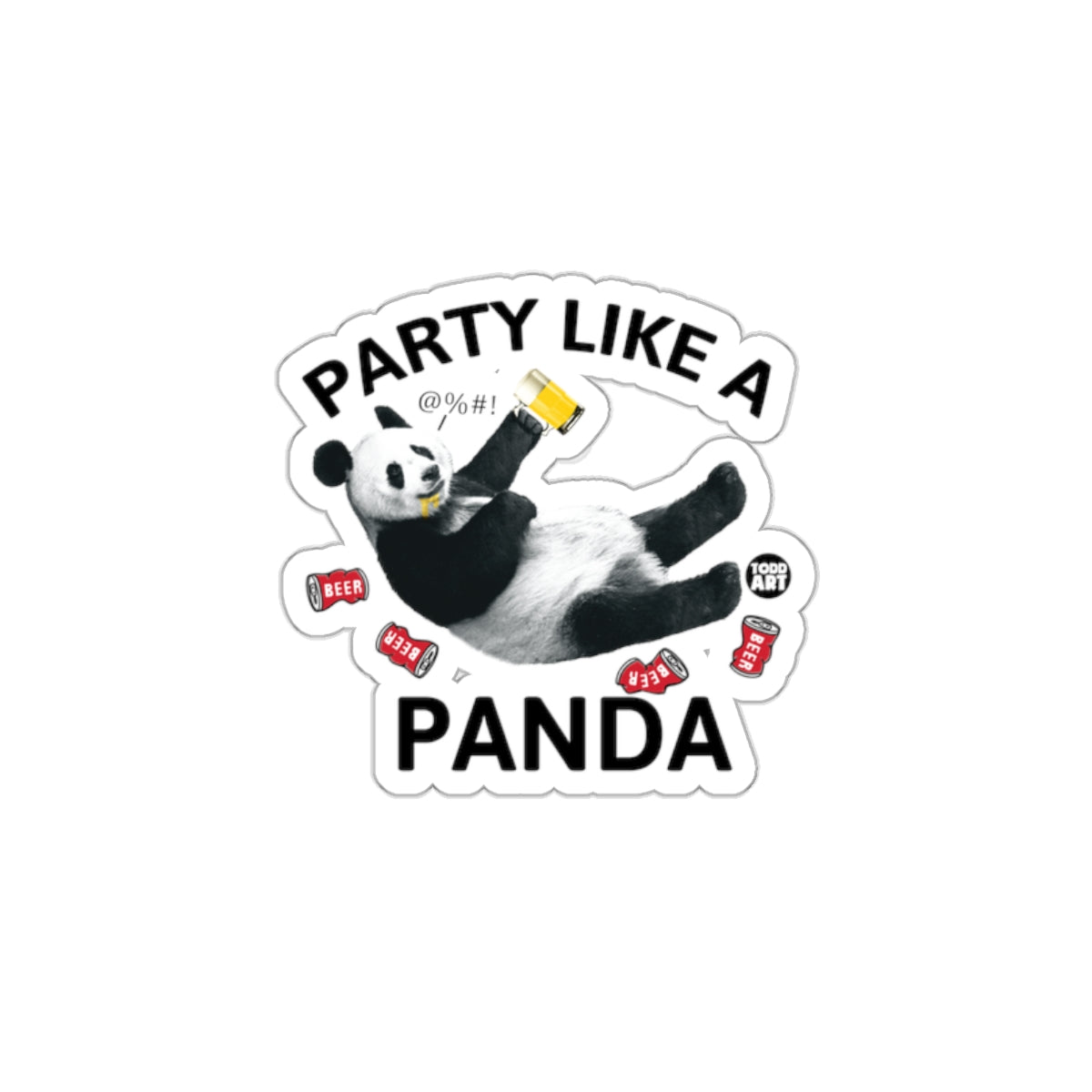 Party Like A Panda Funny Beer Art Sticker