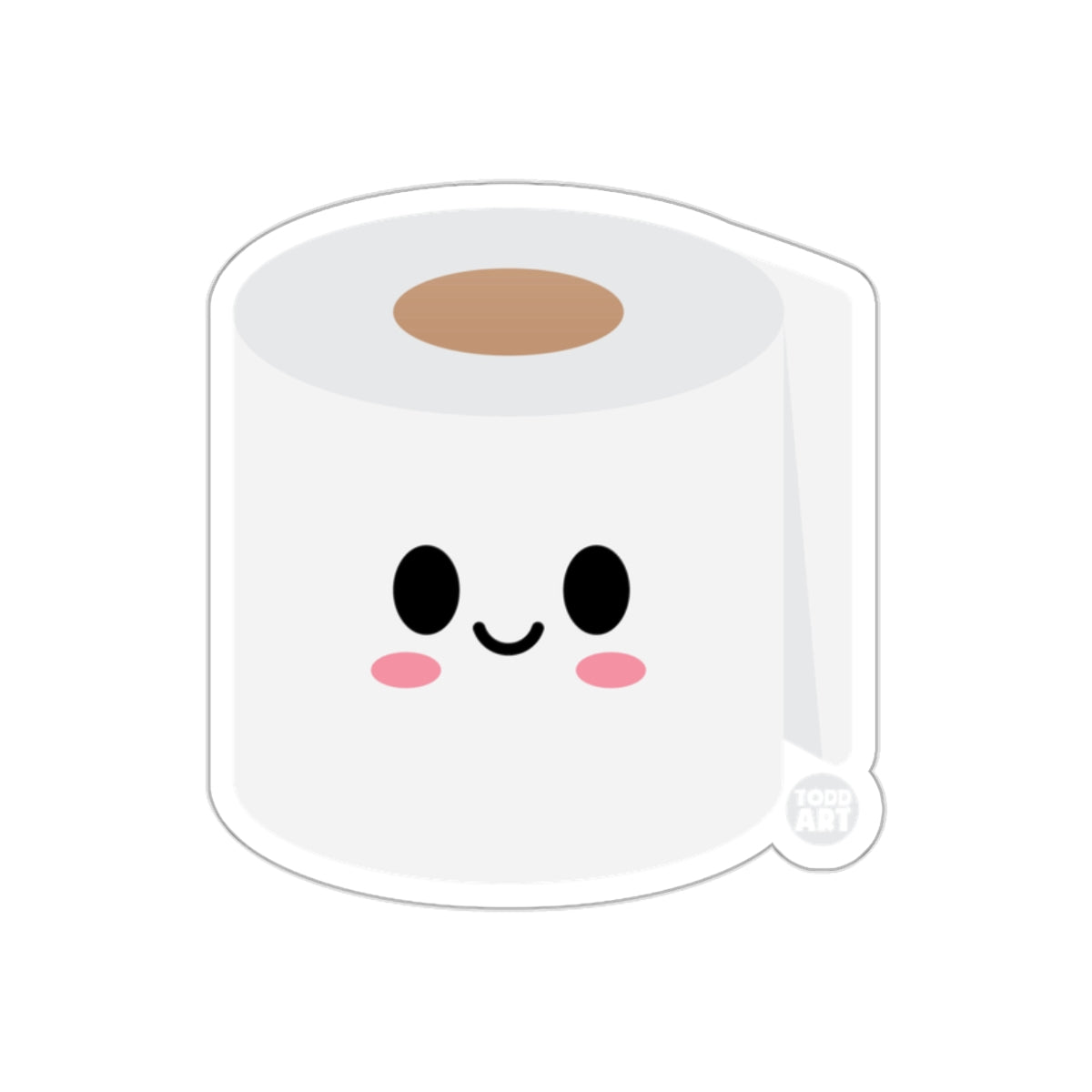 Cute Smiling Toilet Paper Roll Kawaii Sticker Product