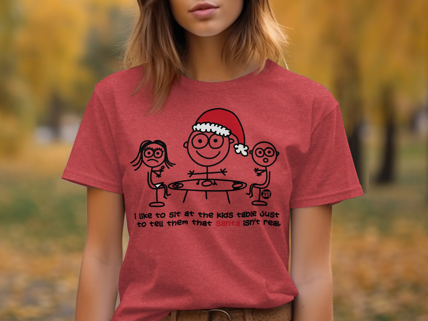 Funny Christmas Kids Table T-shirt with Santa Claus
