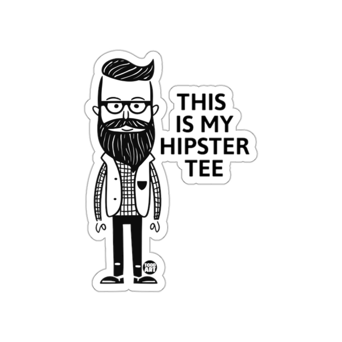 This Is My Hipster Tee Sticker Funny Graphic Design