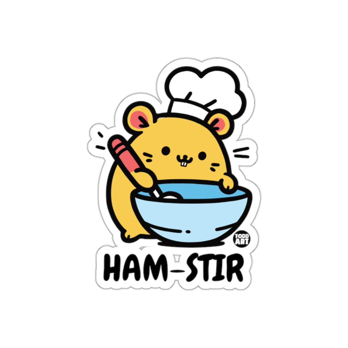 Cute Ham-Stir Sticker With Chef Hat Design