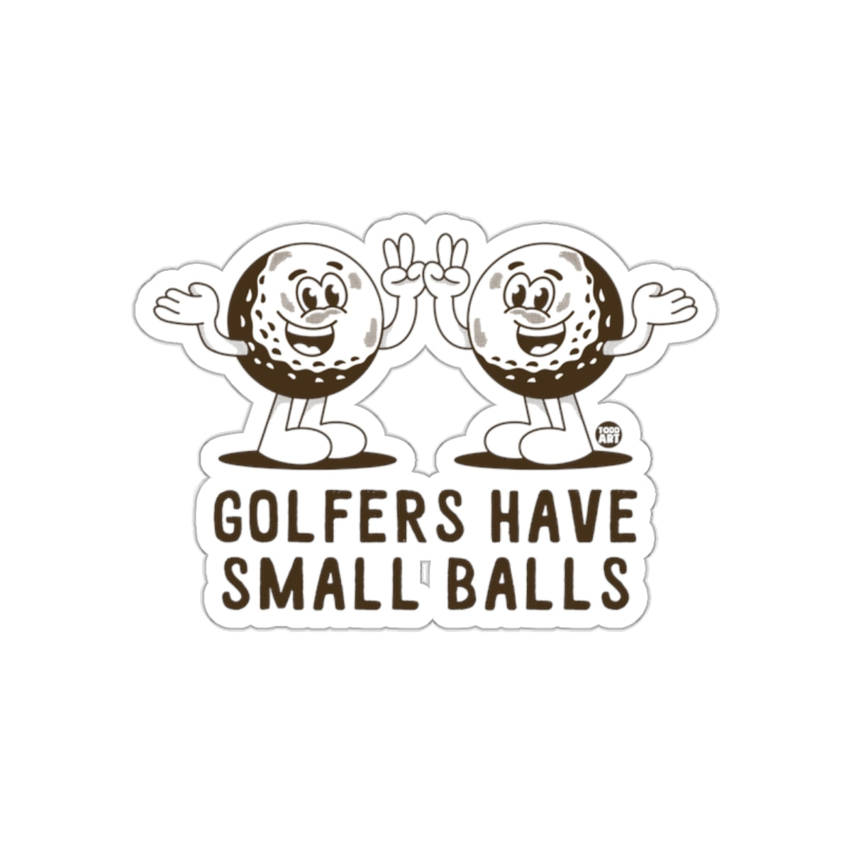 Golfers Have Small Balls Retro Cartoon Funny Stickers