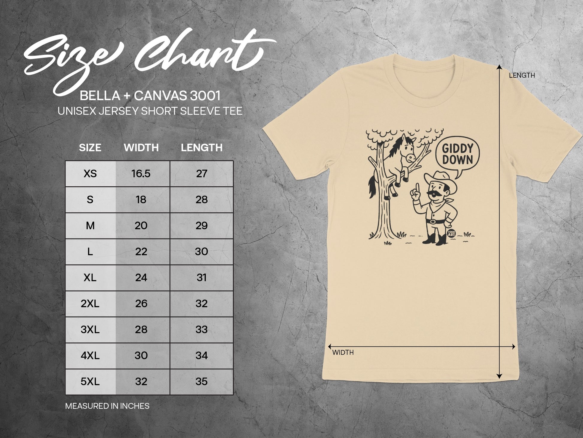 Cowboy T-Shirt Bella + Canvas 3001 Unisex Short Sleeve Tee