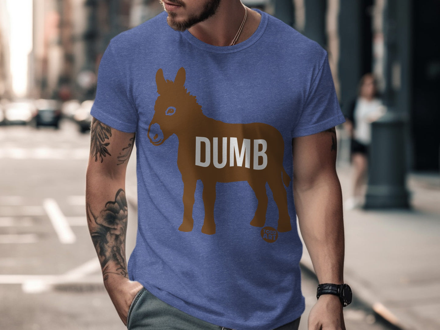Funny Donkey Graphic Tee with Bold Text Design product type
