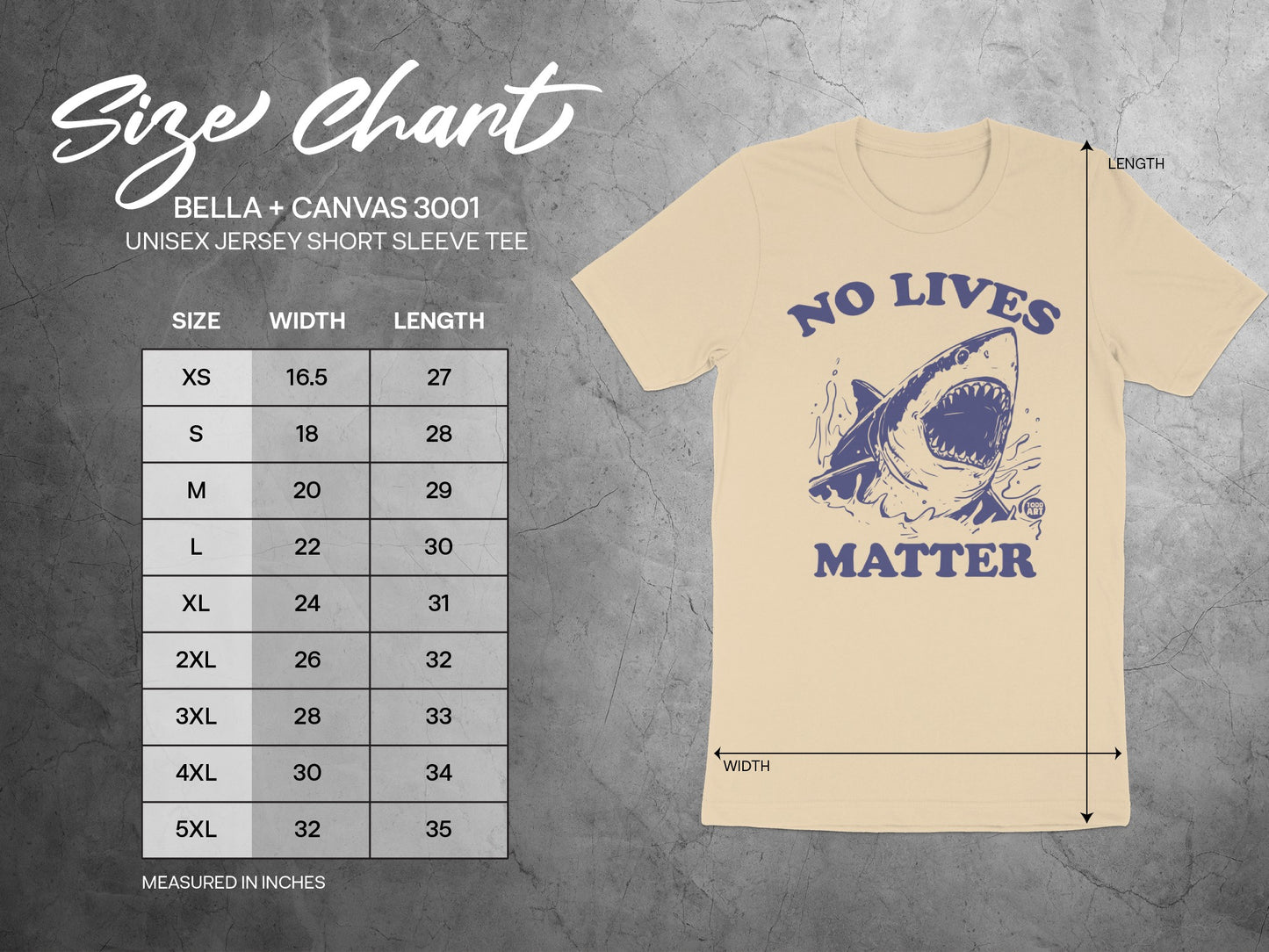 No Lives Matter Shark Graphic Unisex Jersey Tee