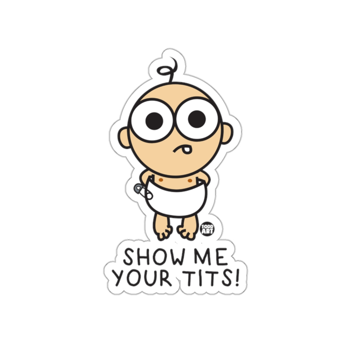 Funny Show Me Your Tits Sticker Decal Accessory