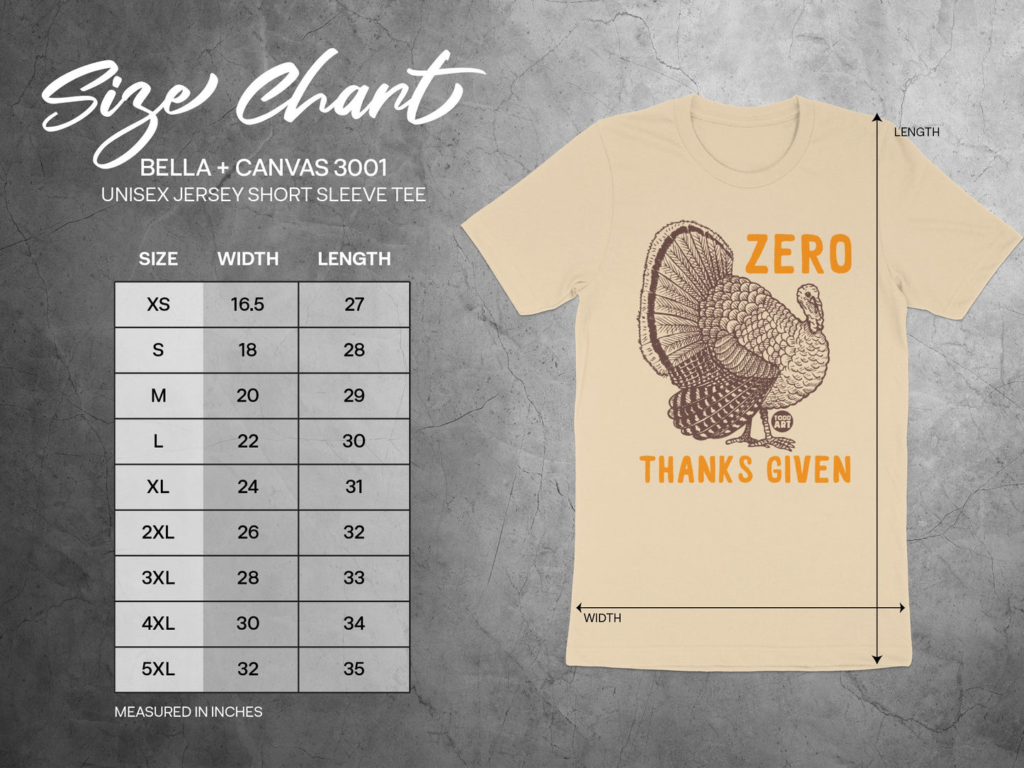 Zero Thanks Given Turkey Unisex Jersey T-Shirt