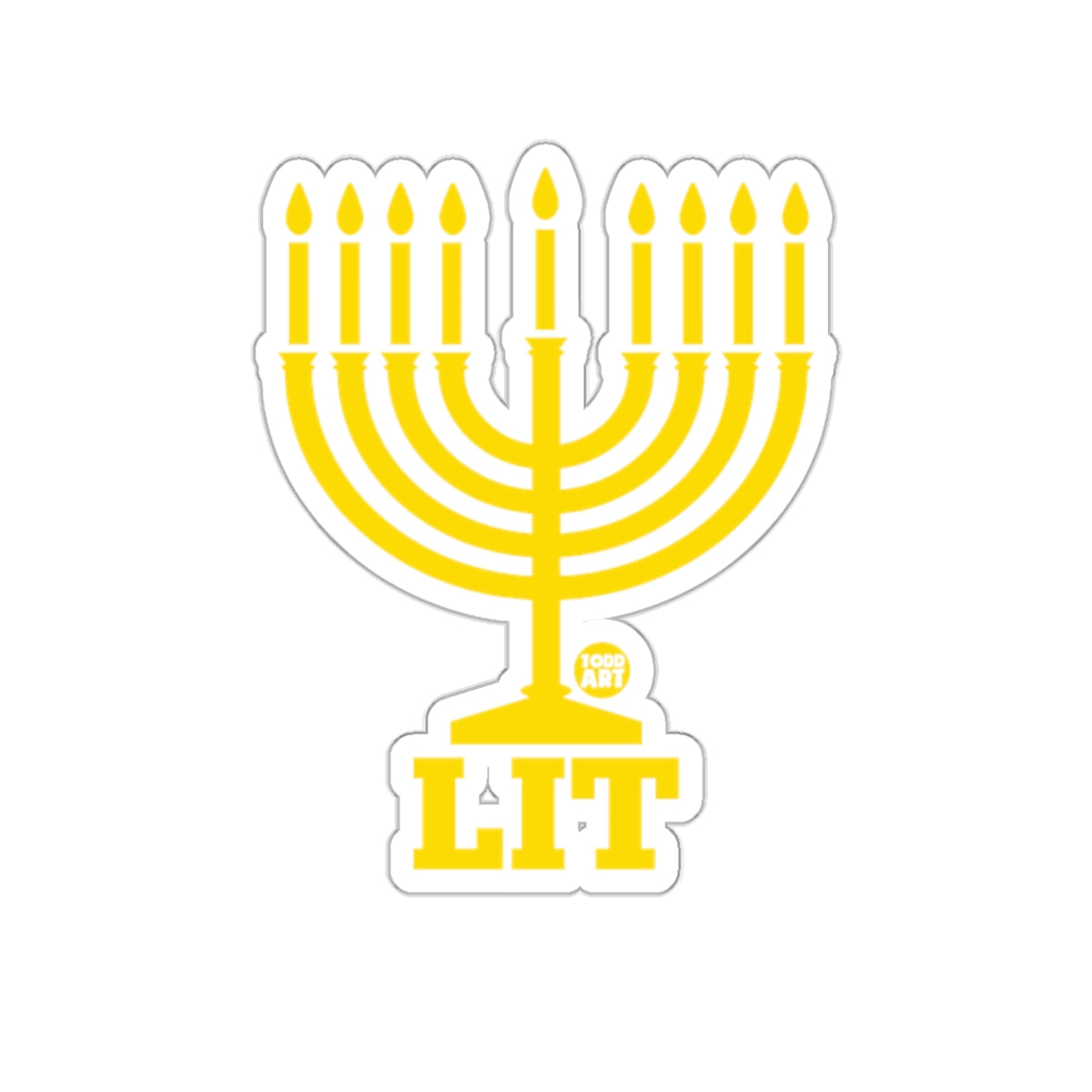 LIT Yellow Menorah Design for Hanukkah Celebrations
