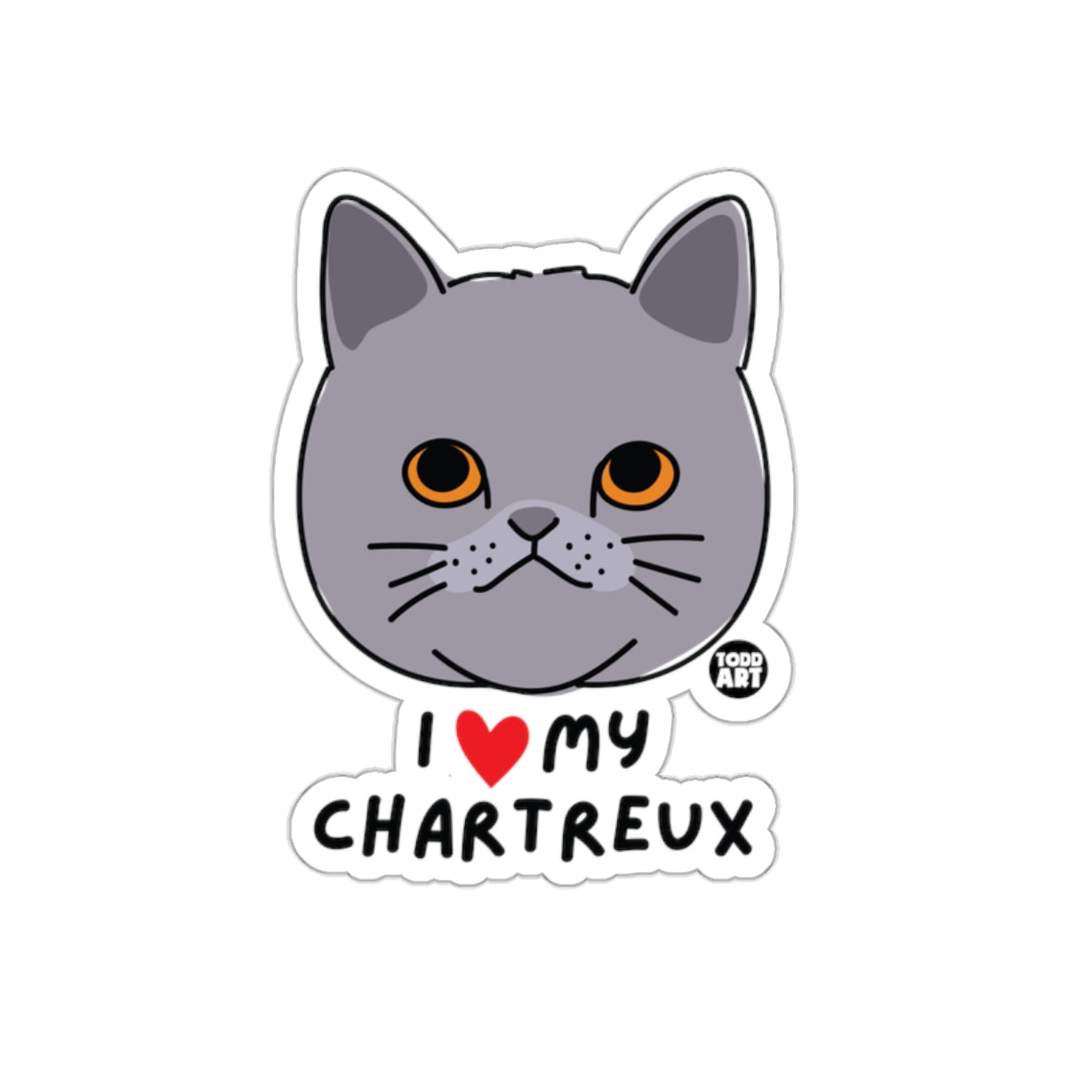 I Love My Chartreux Cute Cat Sticker for Pet Lovers