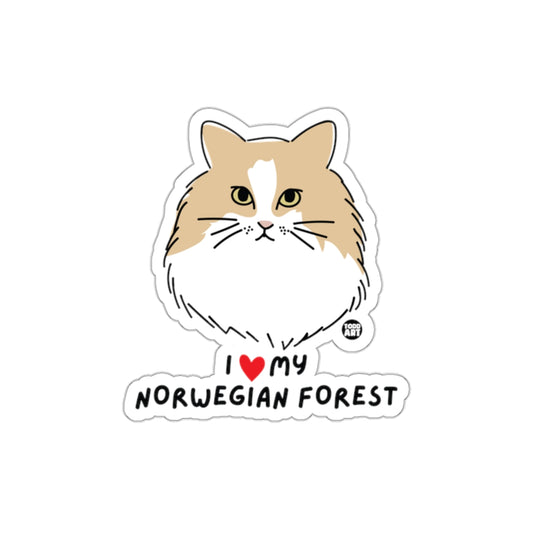 I Love My Norwegian Forest Sticker for Cat Lovers