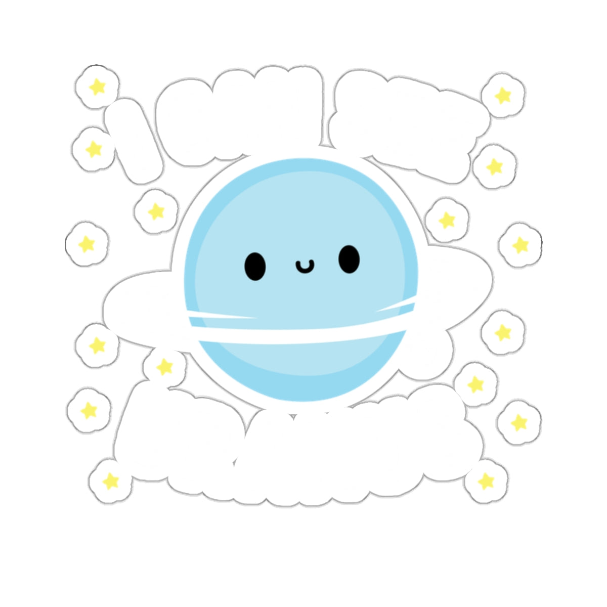 Adorable Planet Uranus Kids Fun Illustration Sticker