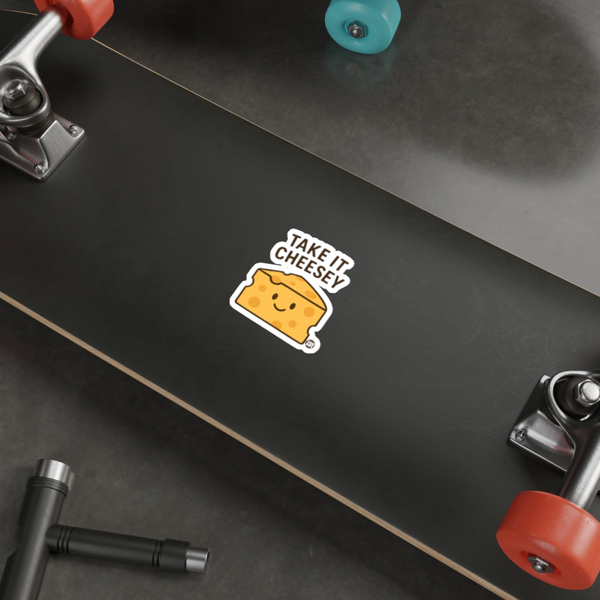 Cute Take It Cheesey Sticker for Decorations and Gifts
