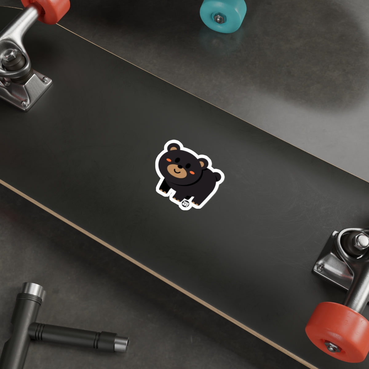 Cute Smiling Bear Sticker for Skateboards and Laptops