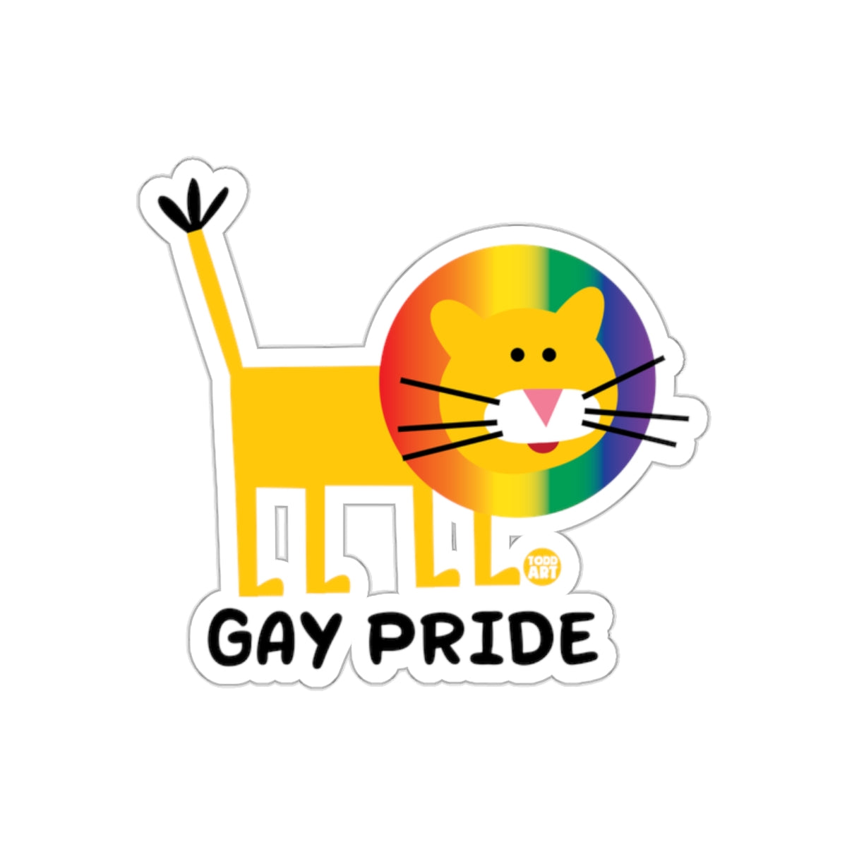 Colorful Gay Pride Cat Design Sticker Product