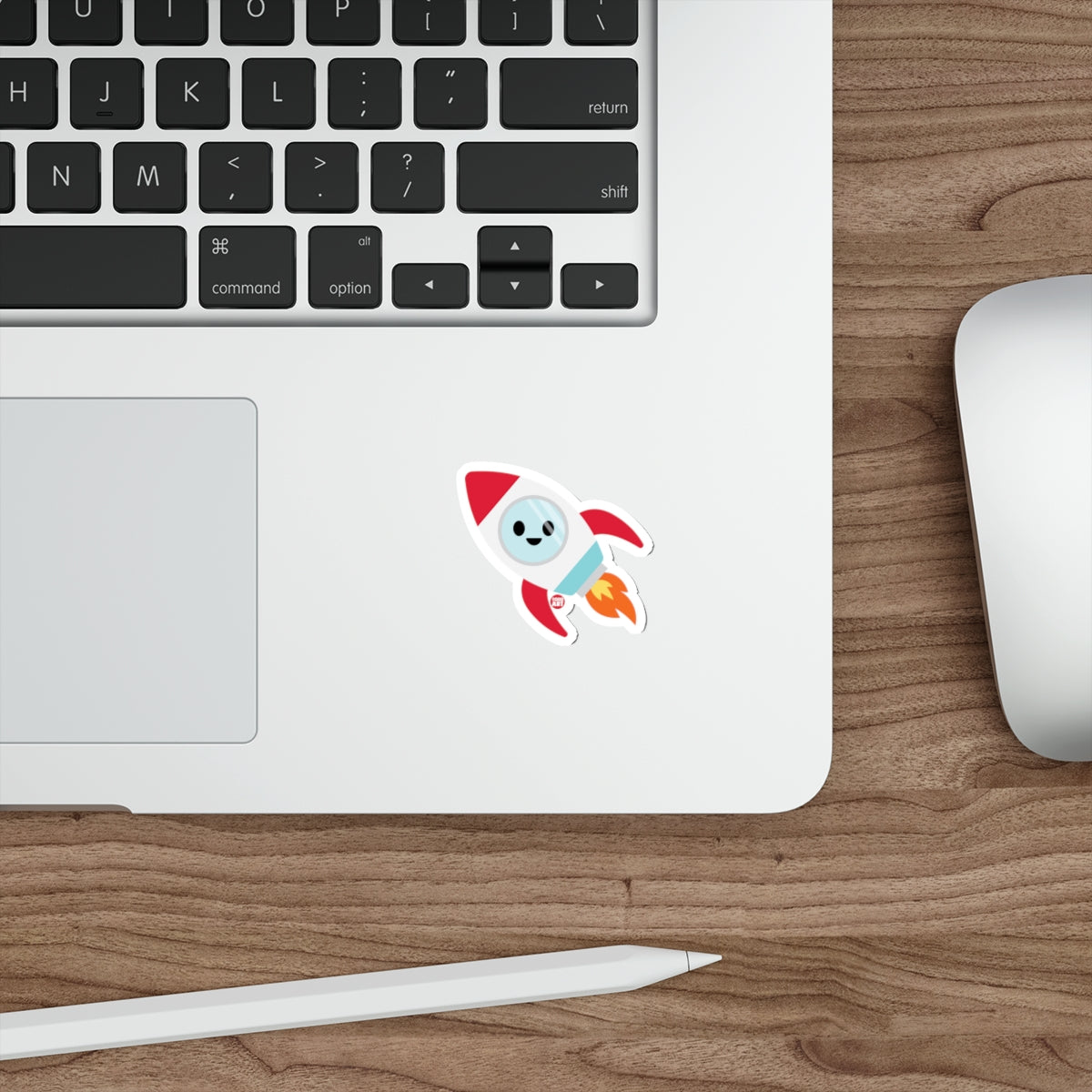 Cute Rocket and Bear Sticker for Kids and Laptop Decor